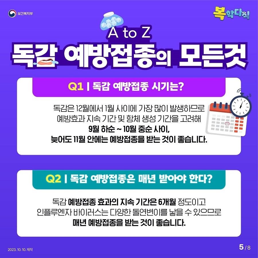 A to Z, 독감 예방접종의 모든 것